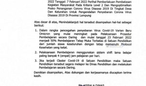 Mulai 23 Februari 2022, Pesisir Barat Laksanakan Pembelajaran Tatap Muka Terbatas