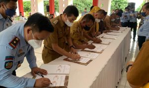 Tingkatkan Pembinaan Keterampipan Warga Binaan, Lapas IIB Gunsu Laksanakan Perjanjian Kerja Sama Bersama 17 Pihak Terkait