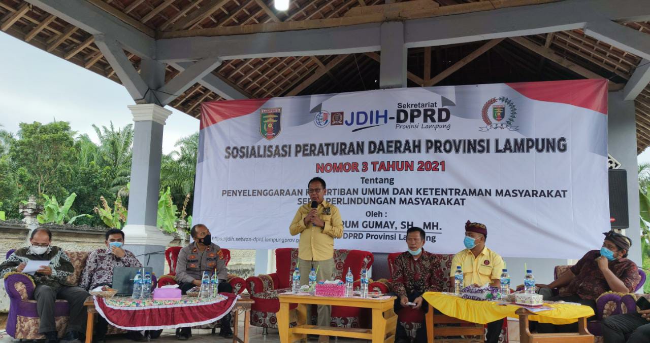 Ketua DPRD Lampung Mingrum Gumay Gelar Sosialisasi Peraturan Daerah No.3 Tahun 2021di Kec. Selagai Lingga Lamteng