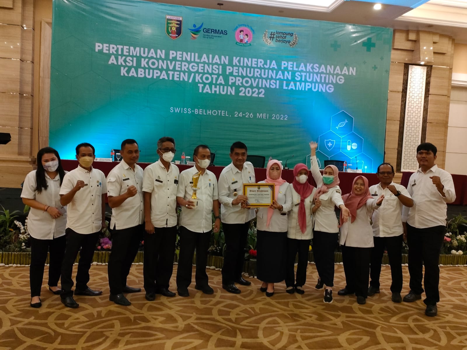 Lamteng Raih Predikat Satu Dalam Kinerja Aksi Konfergensi Penurunan Stunting Seprovinsi Lampung Tahun 2022