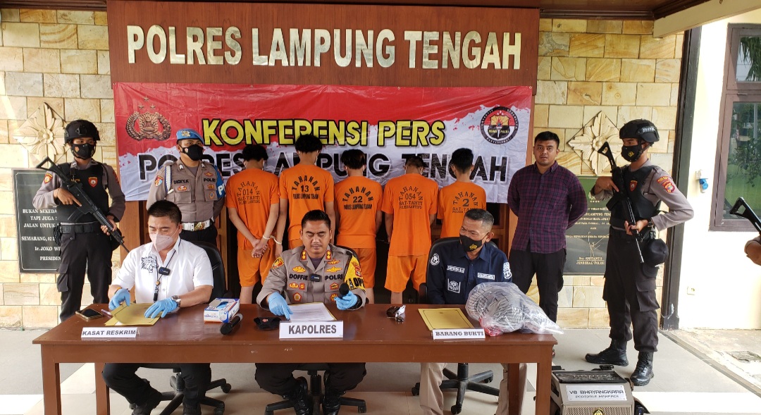 Polres Lampung Tengah Ungkap 9 tersangka pembunuhan