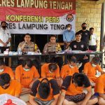 Dalam Seminggu Polres Bersama Polsek Lampung Tengah Amankan 13 Tersangka Kriminal
