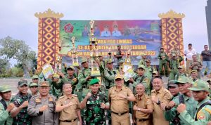 Lomba PBB Hansip se-Lampung Tengah Meriahkan HUT Kodim 0411/KM ke-77
