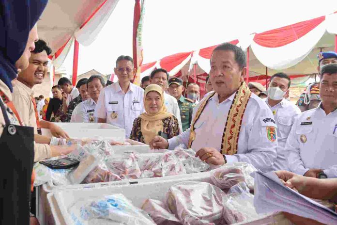 Gubernur Arinal Melaunching Penyaluran Bantuan Pangan di Kabupaten Pringsewu