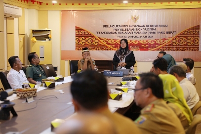 Wagub Chusnunia Ikuti Virtual Pelaksanaan Rekomendasi Penyelesaian Pelanggaran HAM Berat Non Yudisial oleh Presiden Joko Widodo dari Kabupaten Pidie, Aceh