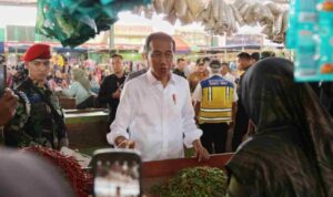 Gubernur Arinal Dampingi Presiden Jokowi Cek Harga Komoditas Pangan di Pasar Baru Rumbia