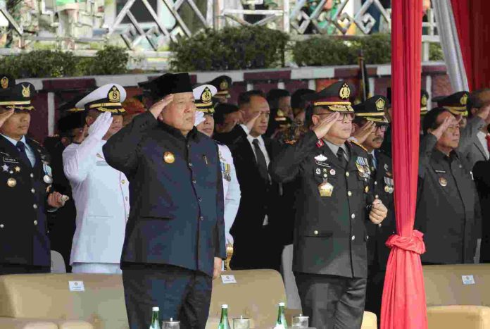 Gubernur Lampung dan Jajaran Forkopimda Ikuti Upacara Peringatan HUT TNI ke-78