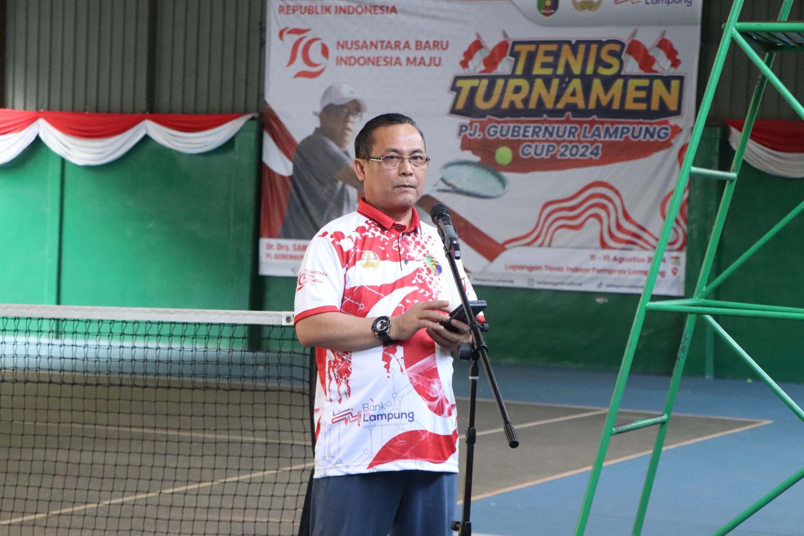 Turnamen Tenis “Pj. Gubernur Lampung Cup 2024” Ikut Meriahkan HUT Kemerdekaan RI ke-79, Jalin Persahabatan Melalui Olahraga