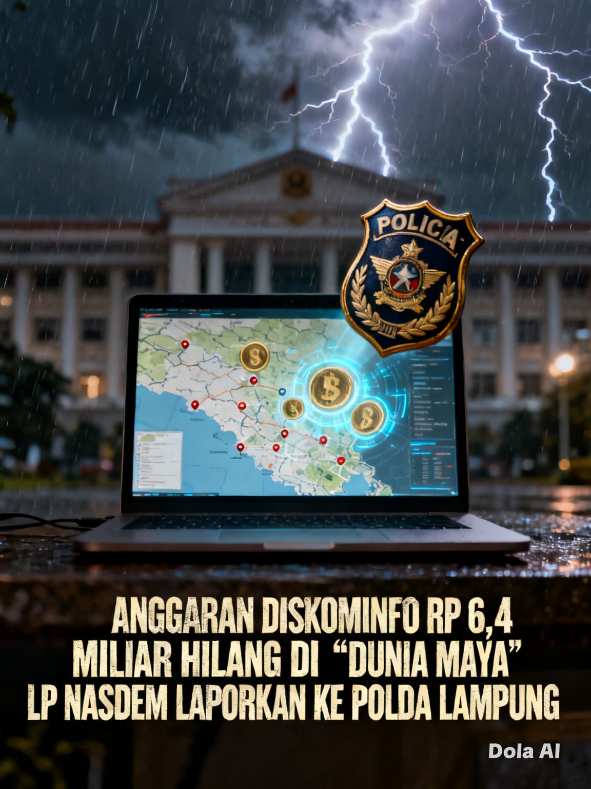 BOM TERBARU DI KOTA METRO: ANGGARAN DISKOMINFO RP 6,4 MILIAR HILANG DI “DUNIA MAYA” LP NASDEM LAPORKAN KE POLDA LAMPUNG!